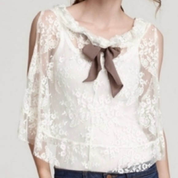 Free People Fly Away Lace Bow Top - Picture 3 of 13